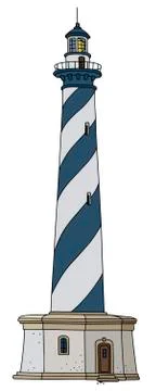 Blue and white lighthouse Stock Illustration