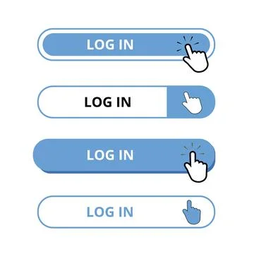 Blue and white log in bar button on a white background Stock Illustration