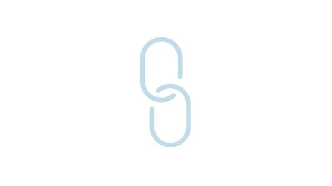 Blue and white logo featuring a link symbol, representing connectivity and .. Stock Footage 333550578