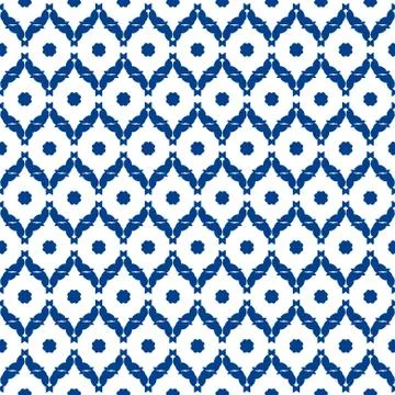 Blue and white moroccan seamless pattern Illustrazione stock
