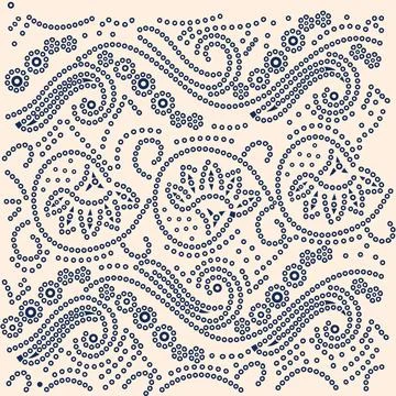 A blue and white pattern on a beige background Stock Illustration