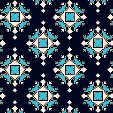 A blue and white pattern on a black background Stock Illustration