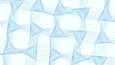 Blue and white pattern of lines and curves, possibly a wallpaper or fabric Stock Footage 267046780