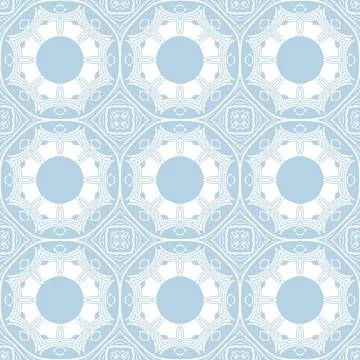 Blue and white patterned surface with geometric shapes Stock Illustration