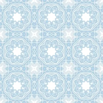 Blue and white patterned surface with geometric shapes Stock Illustration