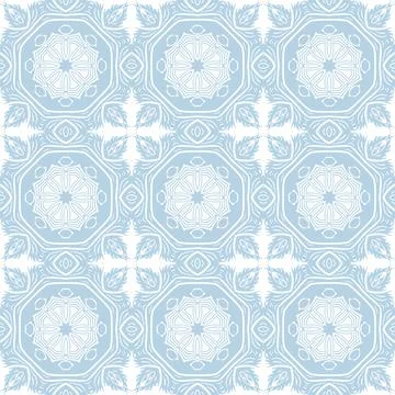 Blue and white patterned surface with geometric shapes Stock Illustration