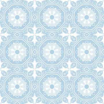 Blue and white patterned surface with geometric shapes Stock Illustration