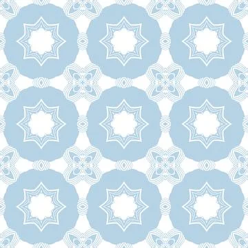 Blue and white patterned surface with geometric shapes Stock Illustration