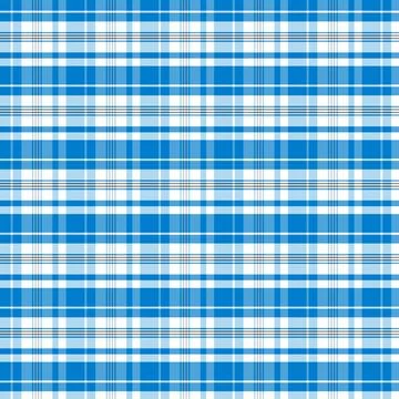Blue and White Plaid Pattern Seamless Tartan Grid Background Stock Illustration