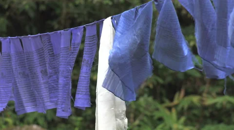Blue and white Prayer flags Stock-Footage 63781438