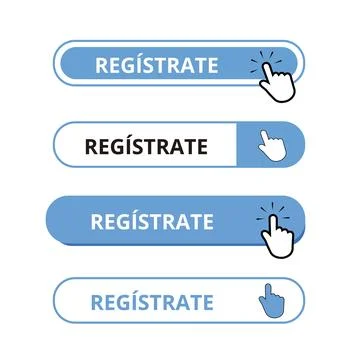 Blue and white registrate bar button on a white background (trad. register) Stock Illustration