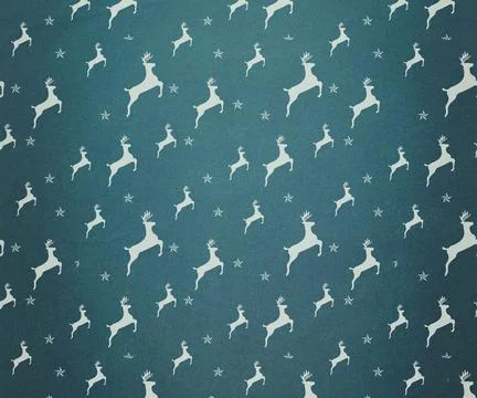 Blue and white reindeer pattern Stock Illustration