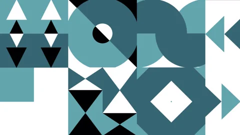 Blue and white seamless pattern with  geometrical shapes background Stock Footage 243422889