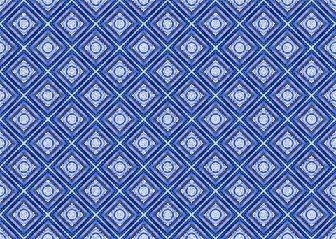 Blue and white shapes repeat pattern illustration Stock Illustration