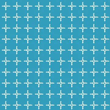 Blue and white simple repeat seamless pattern. Drawing is composed of rough s Stock Illustration