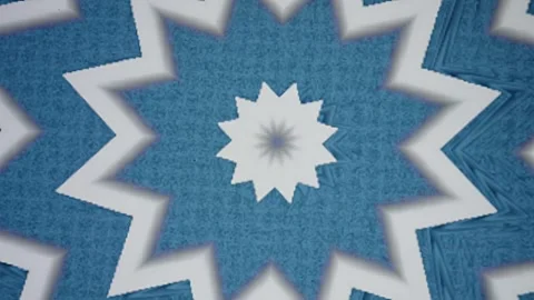 A blue and white star pattern with a white center Stock Footage 313169423