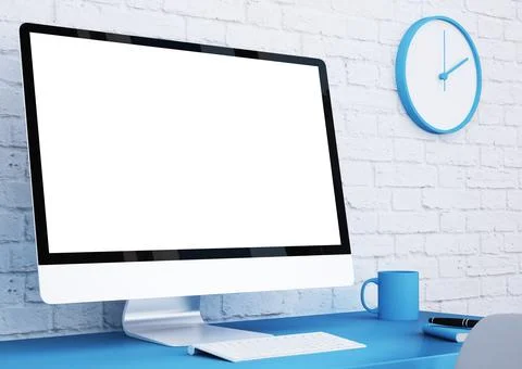 Blue and white studio Stock Illustration