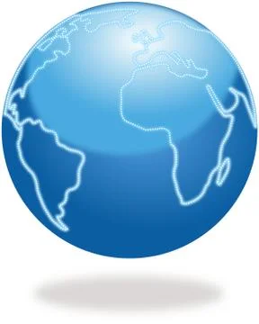 Blue and white stylized planet Earth illustration Illustrazione stock