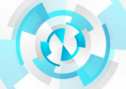 Blue and white technology circular abstract background Illustrazione stock
