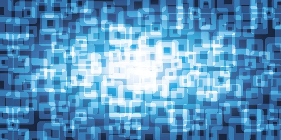 Blue and White Translucent Rounded Geometric Shapes - Abstract Background D.. Stock Illustration