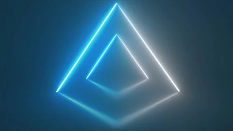 Blue and white Triangular shaped neon lines background Stock Footage 199380383