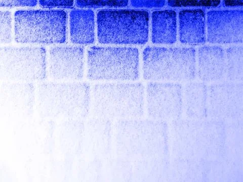 Blue and white vector grunge background of paving slabs covered with snow Stock-Illustration