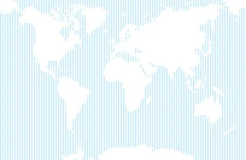 Blue and white world map with a vertical stripes. Vector illustration Illustrazione stock