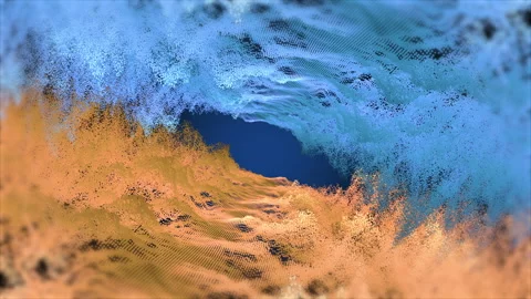 Blue and Yellow Abstract Particles Stock Footage 232197311