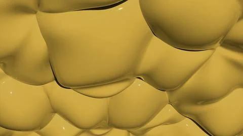 Blue and yellow background. Design. Big inflating bubbles in animation that move Stock Illustration