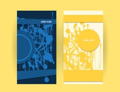 Blue and yellow booklet template Stock Illustration