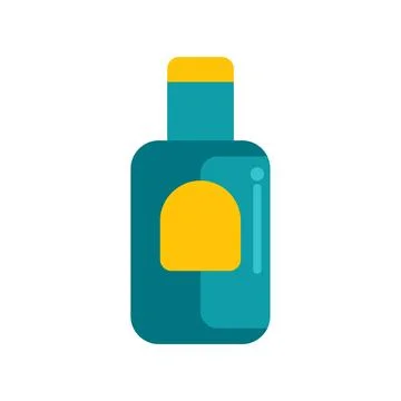 Blue and yellow bottle flat icon design Stock Illustration