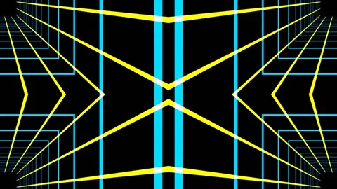 Blue and Yellow Bright Elements Moving Background VJ Loop in 4K Stock Footage 327556311