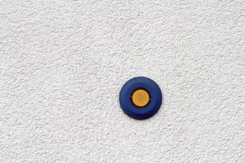 Blue and yellow button Stock Photos