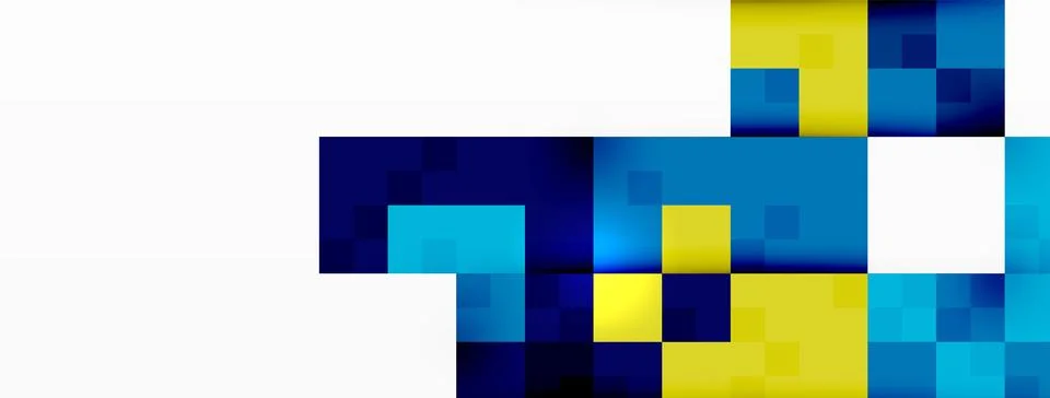 A blue and yellow checkered pattern on a white background Illustrazione stock