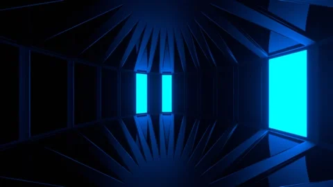 Blue and Yellow Circular Stroboscope Background VJ Loop in 4K Stock Footage 318345250