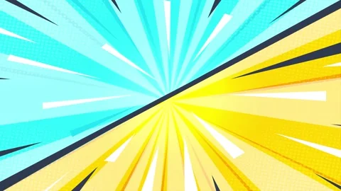Blue and Yellow Comic Book Speed Lines Versus Screen Background Stock Footage 334683431