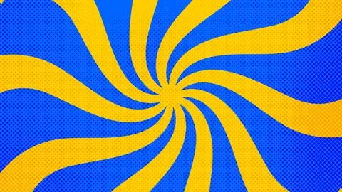Blue and Yellow Comic Spiral Background Illustrazione stock