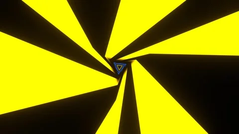 Blue and Yellow Curved Triangle Background VJ Loop in 4K Stock Footage 318345247