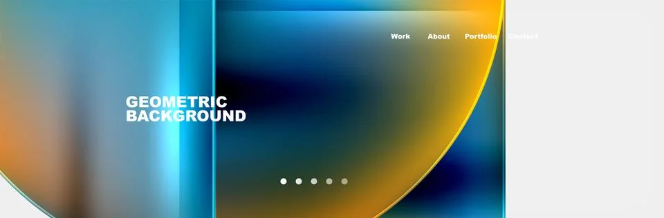 A blue and yellow geometric background with a circle in the middle Stock Illustration