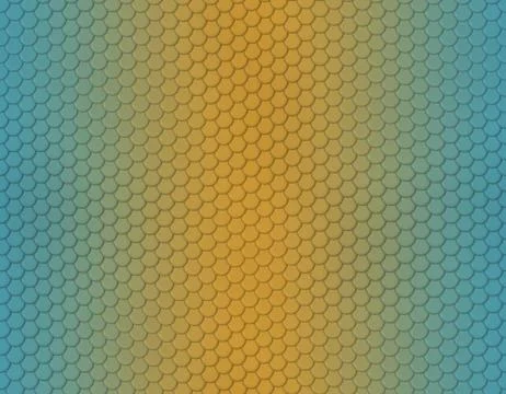 Blue and yellow gradient snake skin pattern, round scale イラスト素材