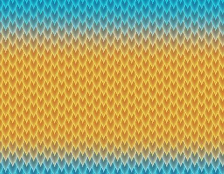 Blue and yellow gradient snake skin pattern, long sharp scale イラスト素材