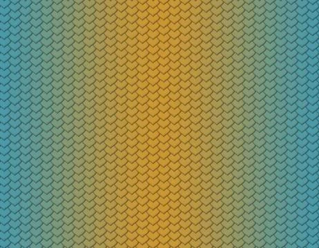 Blue and yellow gradient snake skin pattern, heart shape scale イラスト素材
