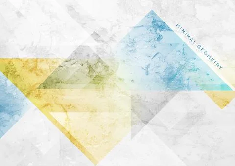 Blue and yellow grunge triangles abstract background 스톡 일러스트