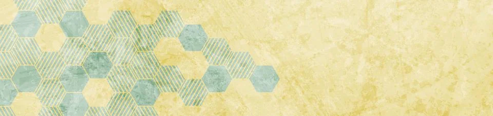 Blue and yellow hexagonal pattern abstract grunge background Stock Illustration