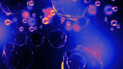 Blue And Yellow Jelly Shape Particles Animation  Stock Footage 240340690
