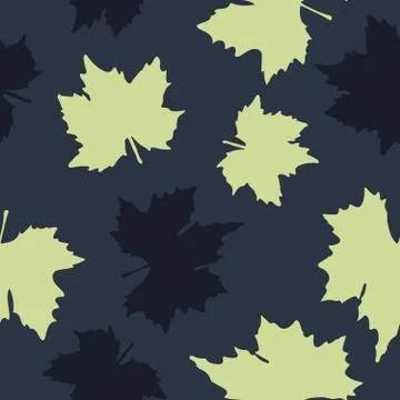 Blue and yellow leaves pattern Stock Illustration