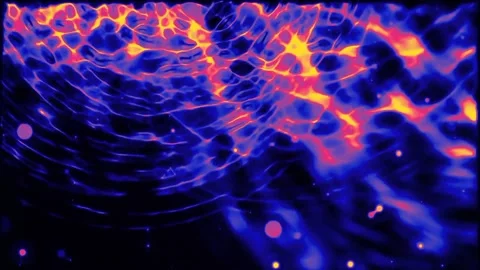 Blue And Yellow Molten Shape Background Animation  Stock Footage 238688085