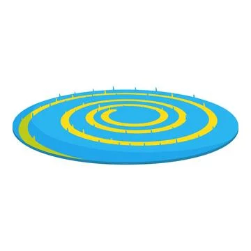 Blue and yellow spiral pattern creating a hypnotic effect on a round surface Illustrazione stock