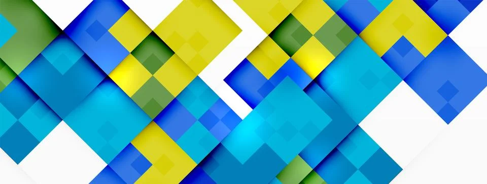 A blue and yellow square pattern on a white background Stock Illustration