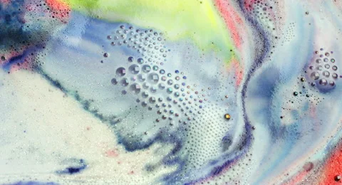 Blue and Yellow Swirling Bubbles Stock Footage 57469953